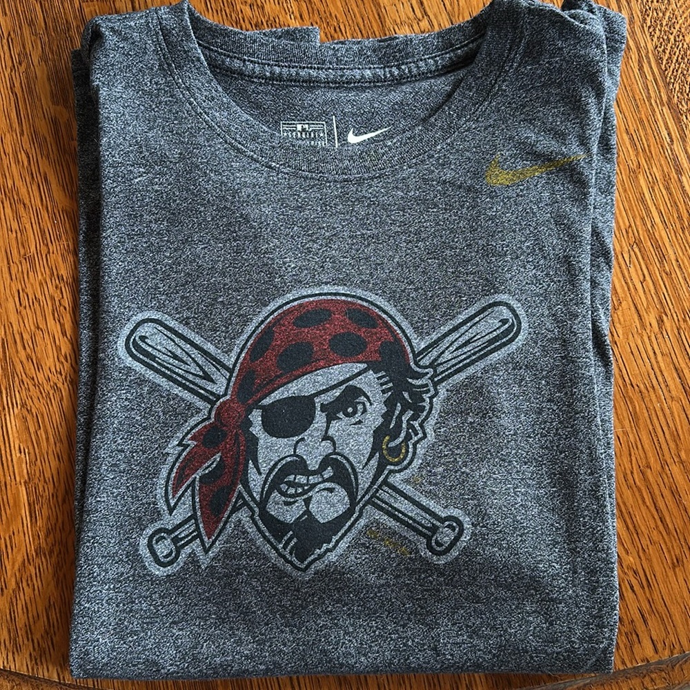 Nike Gray Graphic Tee with Pirate Design